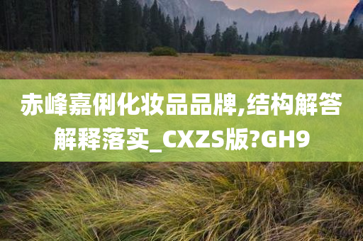 赤峰嘉俐化妆品品牌,结构解答解释落实_CXZS版?GH9