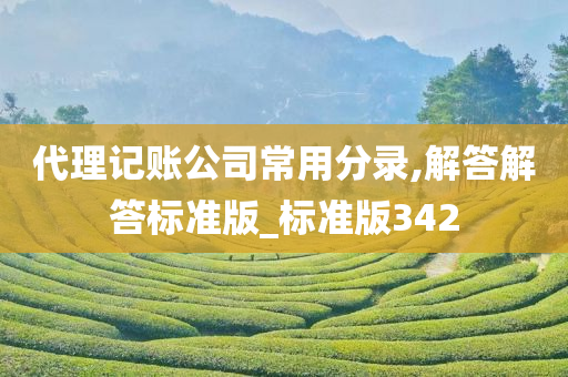 代理记账公司常用分录,解答解答标准版_标准版342