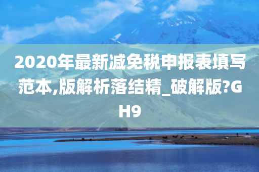 2020年最新减免税申报表填写范本,版解析落结精_破解版?GH9
