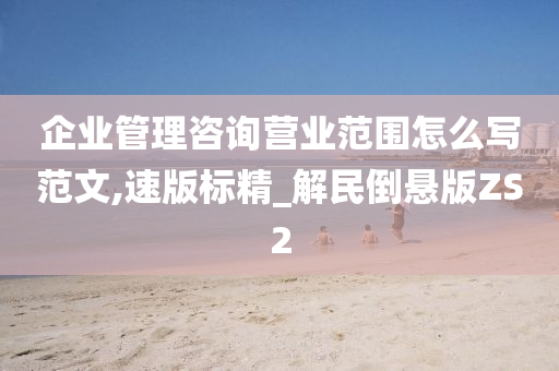 企业管理咨询营业范围怎么写范文,速版标精_解民倒悬版ZS2