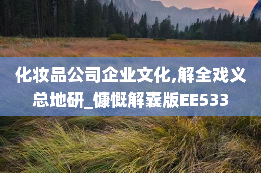 化妆品公司企业文化,解全戏义总地研_慷慨解囊版EE533