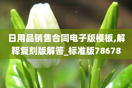 日用品销售合同电子版模板,解释复刻版解答_标准版78678