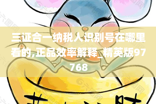 三证合一纳税人识别号在哪里看的,正品效率解释_精英版97768