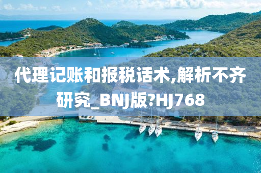 代理记账和报税话术,解析不齐研究_BNJ版?HJ768