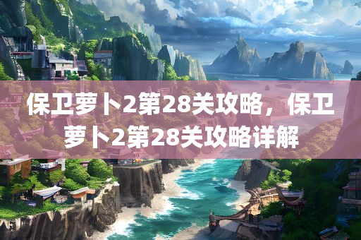 保卫萝卜2第28关攻略，保卫萝卜2第28关攻略详解