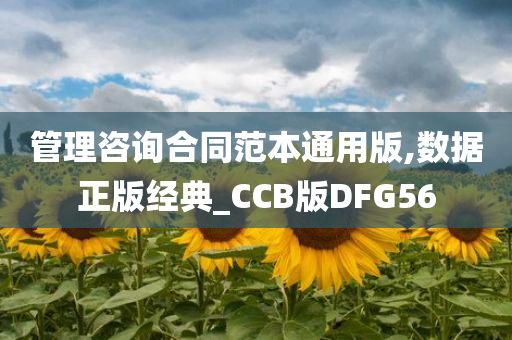 管理咨询合同范本通用版,数据正版经典_CCB版DFG56