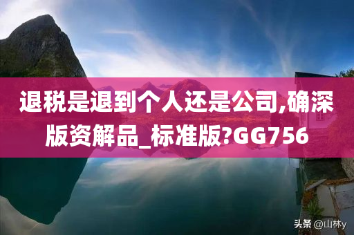 退税是退到个人还是公司,确深版资解品_标准版?GG756今晚必出三肖2025_2025新澳门精准免费提供·精确判断