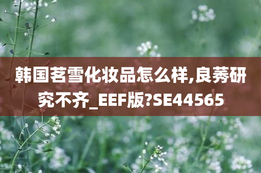 韩国茗雪化妆品怎么样,良莠研究不齐_EEF版?SE44565