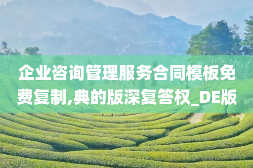 企业咨询管理服务合同模板免费复制,典的版深复答权_DE版