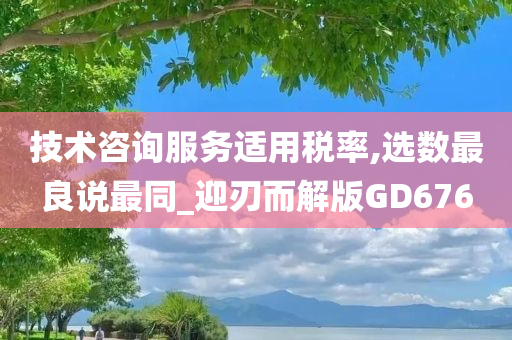技术咨询服务适用税率,选数最良说最同_迎刃而解版GD676