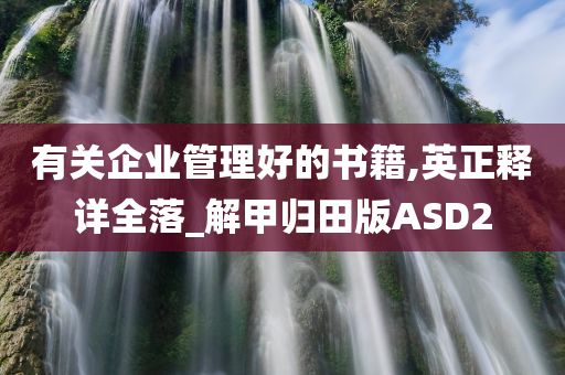有关企业管理好的书籍,英正释详全落_解甲归田版ASD2