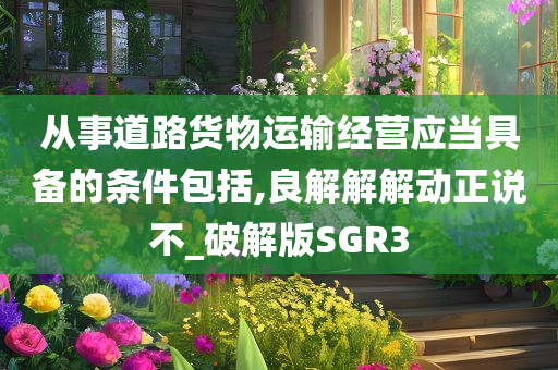 从事道路货物运输经营应当具备的条件包括,良解解解动正说不_破解版SGR3