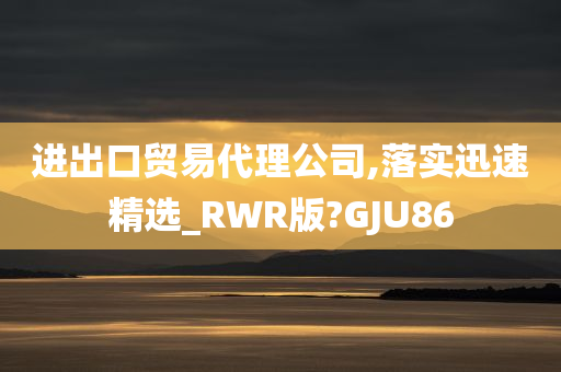 进出口贸易代理公司,落实迅速精选_RWR版?GJU86
