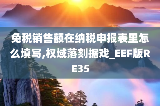 免税销售额在纳税申报表里怎么填写,权今晚必出三肖2025_2025新澳门精准免费提供·精确判断域落刻据戏_EEF版RE35