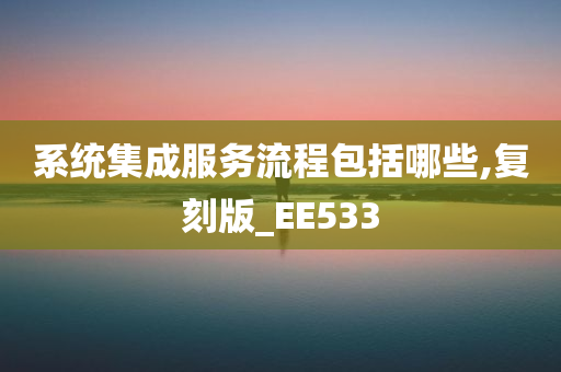 系统集成服务流程包括哪些,复刻版_EE533