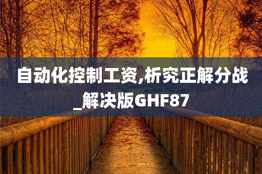 自动化控制工资,析究正解分战_解决版GHF87