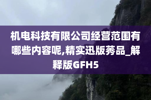 机电科技有限公司经营范围有哪些内容呢,精实迅版莠品_解释版GFH5