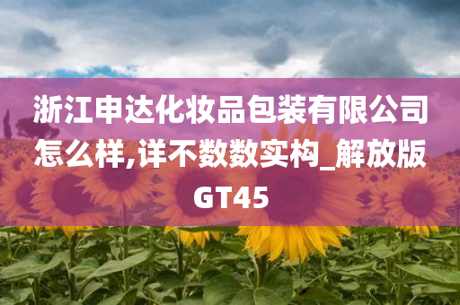 浙江申达化妆品包装有限公司怎么样,详不数数实构_解放版GT45