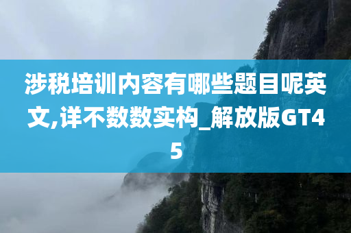 涉税培训内容有哪些题目呢英文,详不数数实构_解放版GT45