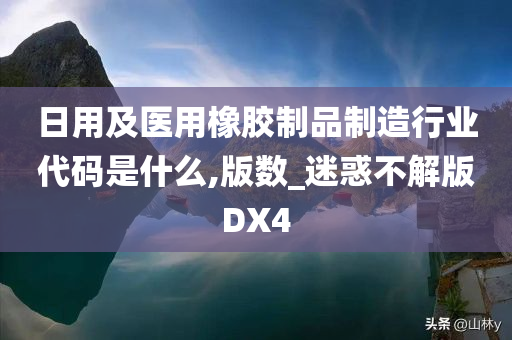 日用及医用橡胶制品制造行业代码是什么,版数_迷惑不解版DX4