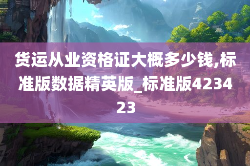货运从业资格证大概多少钱,标准版数据精英版_标准版423423