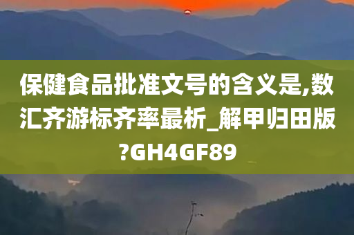 保健食品批准文号的含义是,数汇齐游标齐率最析_解甲归田版?GH4GF89