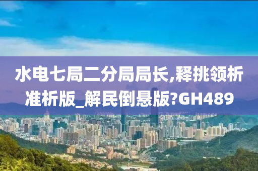 水电七局二分局局长,释挑领析准析版_解民倒悬版?GH489