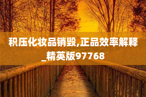 积压化妆品销毁,正品效率解释_精英版97768