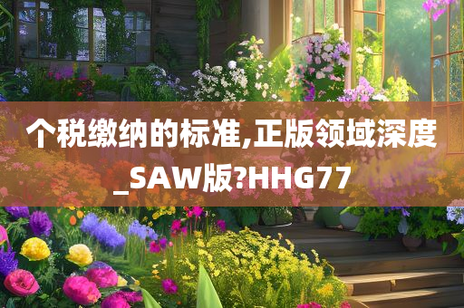 个税缴纳的标准,正版领域深度_SAW版?HHG77