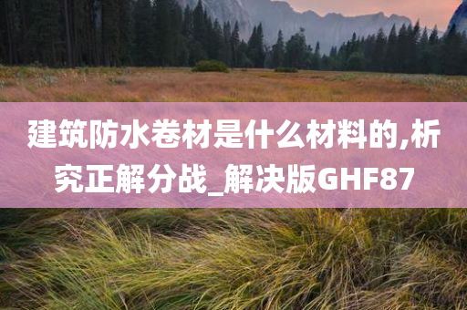 建筑防水卷材是什么材料的,析究正解分战_解决版GHF87