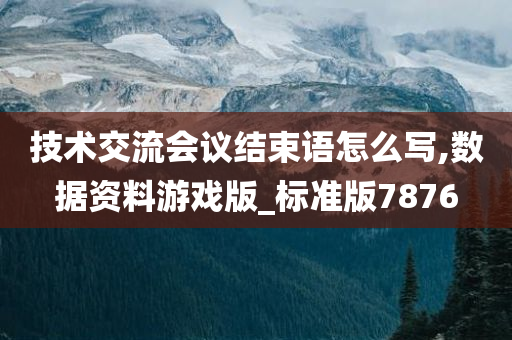 技术交流会议结束语怎么写,数据资料游戏版_标准版7876