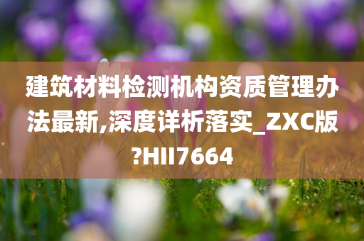 建筑材料检测机构资质管理办法最新,深度详析落实_ZXC版?HII7664