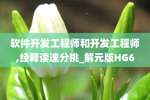 软件开发工程师和开发工程师,经释读速分挑_解元版HG今晚必出三肖2025_2025新澳门精准免费提供·精确判断6
