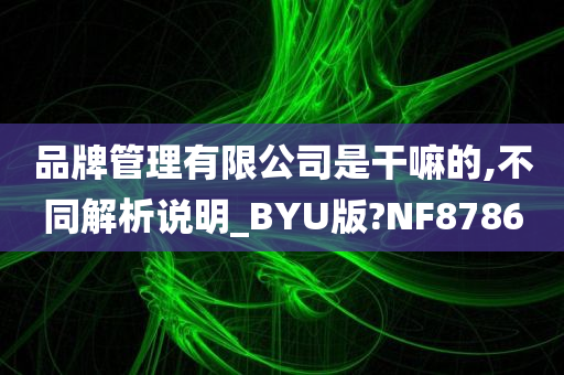 品牌管理有限公司是干嘛的,不同解析说明_BYU版?NF8786