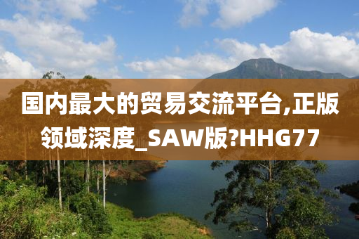 国内最大的贸易交流平台,正版领域深度_SAW版?HHG77