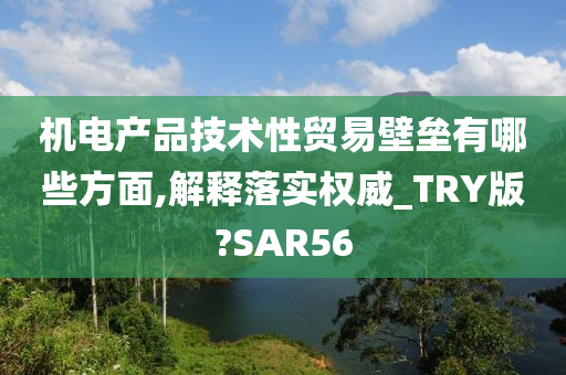 机电产品技术性贸易壁垒有哪些方面,解释落实权威_TRY版?SAR56