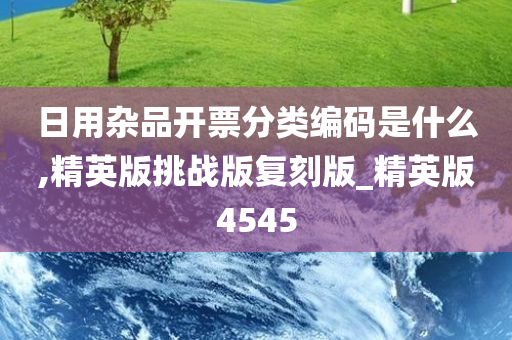 日用杂品开票分类编码是什么,精英版挑战版复刻版_精英版4545