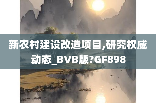 新农村建设改造项目,研究权威动态_BVB版?GF898