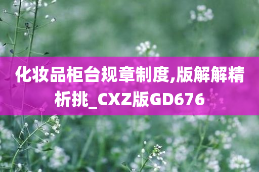 化妆品柜台规章制度,版解解精析挑_CXZ版GD676