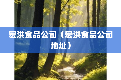 宏洪食品公司（宏洪食品公司地址）