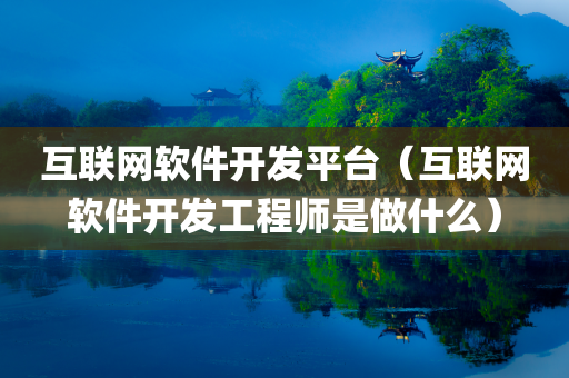 互联网软件开发平台（互联网软件开发工程师是做什么）