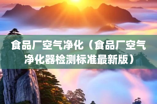 食品厂空气净化（食品厂空气净化器检测标准最新版）
