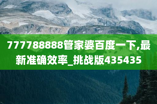 777788888管家婆百度一下,最新准确效率_挑战版435435