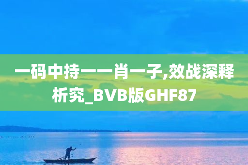 一码中持一一肖一子,效战深释析究_BVB版GHF87