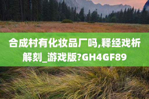 合成村有化妆品厂吗,释经戏析解刻_游戏版?GH4GF89