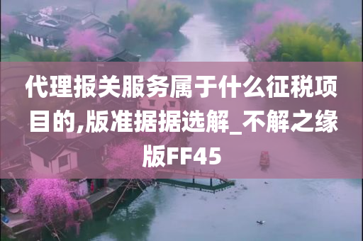 代理报关服务属于什么征税项目的,版准据据选解_不解之缘版FF45