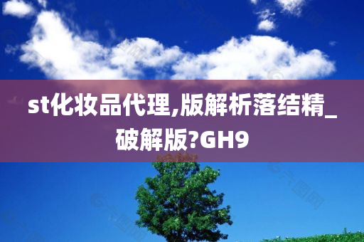 st化妆品代理,版解析落结精_破解版?GH9