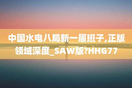 中国水电八局新一届班子,正版领域深度_SAW版?HHG77