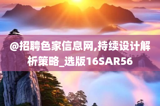 @招聘色家信息网,持续设计解析策略_选版16SAR56