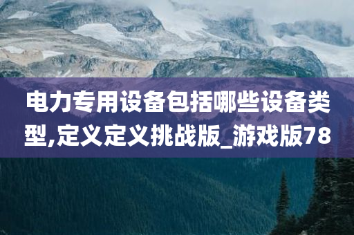 电力专用设备包括哪些设备类型,定义定义挑战版_游戏版78